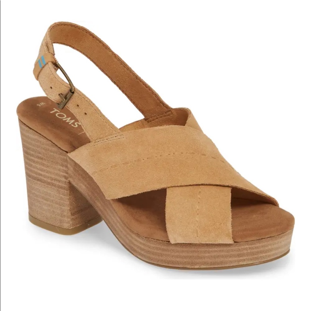 Tom’s Ibiza Sandal in Honey Suede Size 8